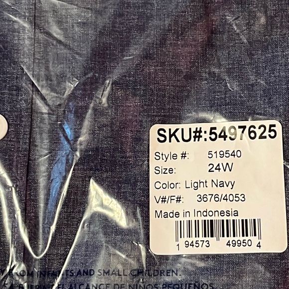 Lands' End Outfitters Light Navy Blue Linen Blend Shirtdress 24W - Picture 13 of 13